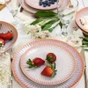 LUBIANA STONEWARE CERAMIKA | BLUSH | Serwis obiadowy 36 elementów dla 12 osób | kolor łososiowy