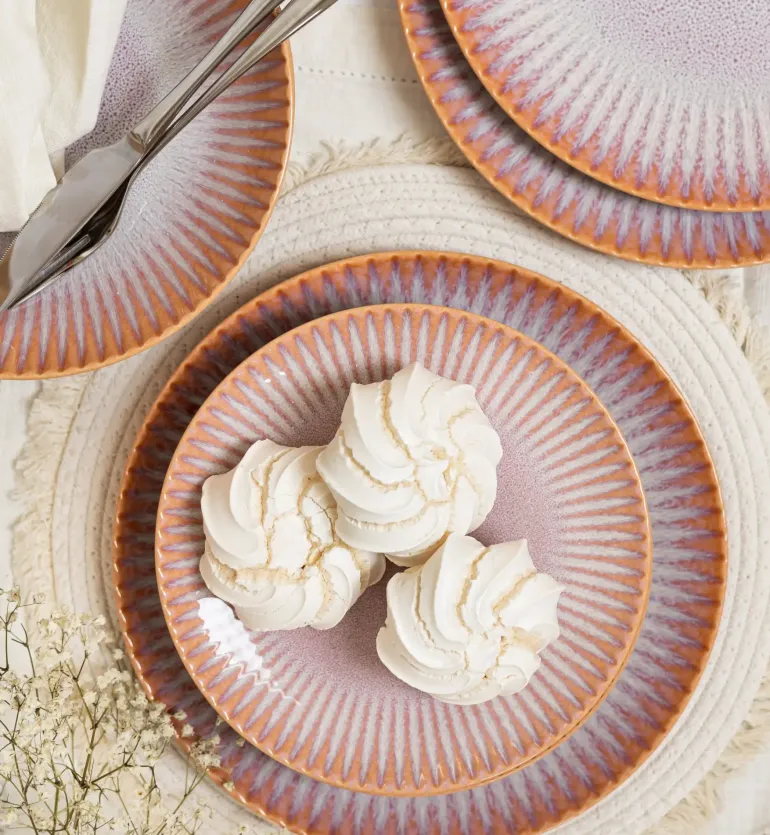 LUBIANA STONEWARE CERAMIKA | BLUSH | Serwis obiadowy 54 elementy dla 18 osób | kolor łososiowy