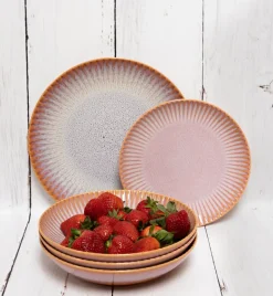 LUBIANA STONEWARE CERAMIKA | BLUSH | Serwis obiadowy 54 elementy dla 18 osób | kolor łososiowy