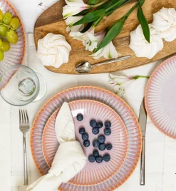 LUBIANA STONEWARE CERAMIKA | BLUSH | Serwis obiadowy 54 elementy dla 18 osób | kolor łososiowy