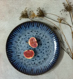 LUBIANA STONEWARE CERAMIKA / COSMOS / 18x Talerz deserowy 20,5 cm / odcień niebieskiego