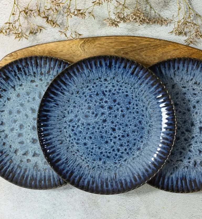 LUBIANA STONEWARE CERAMIKA / COSMOS / Talerz obiadowy 27 cm / odcień niebieskiego