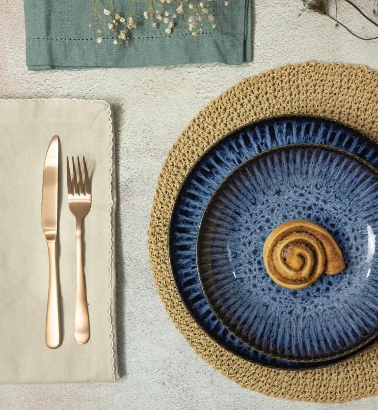 LUBIANA STONEWARE CERAMIKA / COSMOS / Talerz obiadowy 27 cm / odcień niebieskiego