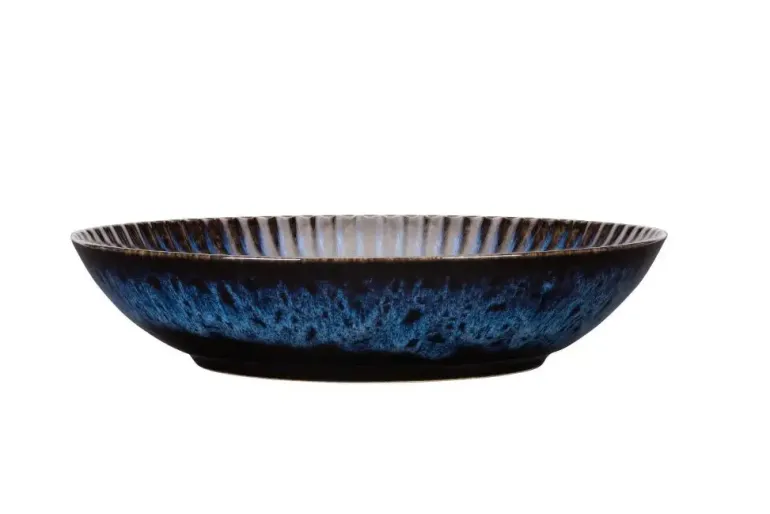 LUBIANA STONEWARE CERAMIKA / COSMOS / 6x Talerz głęboki 22 cm / odcień niebieskiego