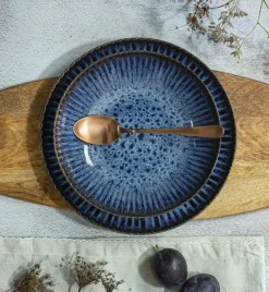 LUBIANA STONEWARE CERAMIKA / COSMOS / 6x Talerz głęboki 22 cm / odcień niebieskiego