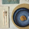 LUBIANA STONEWARE CERAMIKA / COSMOS / 12x Talerz głęboki 22 cm / odcień niebieskiego