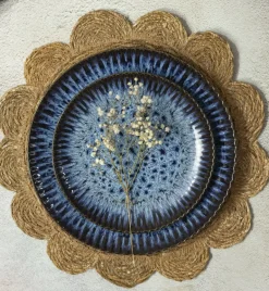 LUBIANA STONEWARE CERAMIKA / COSMOS / 12x Talerz głęboki 22 cm / odcień niebieskiego