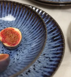 LUBIANA STONEWARE CERAMIKA / COSMOS / Serwis obiadowy 18 elementów dla 6 osób / odcień niebieskiego