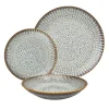 LUBIANA STONEWARE CERAMIKA / METEOR DESERT / Serwis obiadowy 18 elementów dla 6 osób / odcień piaskowo-niebieski