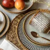 LUBIANA STONEWARE CERAMIKA / METEOR DESERT / Serwis obiadowy 24 elementów dla 8 osób / odcień piaskowo-niebieski