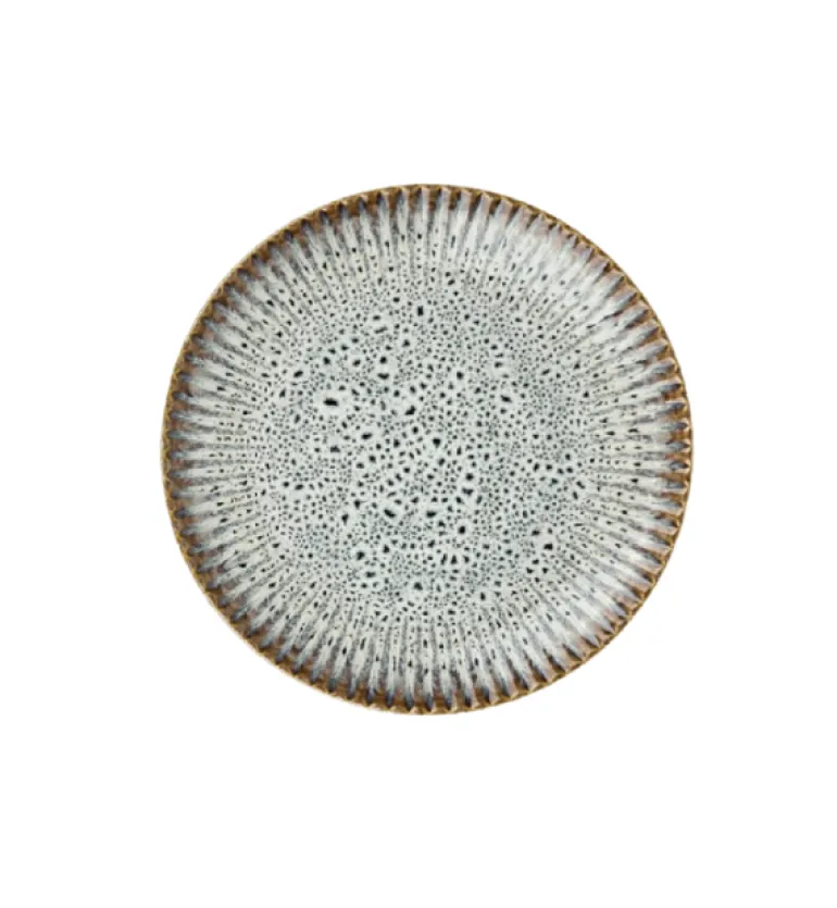 LUBIANA STONEWARE CERAMIKA / METEOR DESERT OPK / Serwis obiadowy 12 elementów dla 4 osób / odcień piaskowo-niebieski