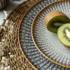 LUBIANA STONEWARE CERAMIKA / METEOR DESERT / Serwis obiadowy 72 elementy dla 24 osób / odcień piaskowo-niebieski