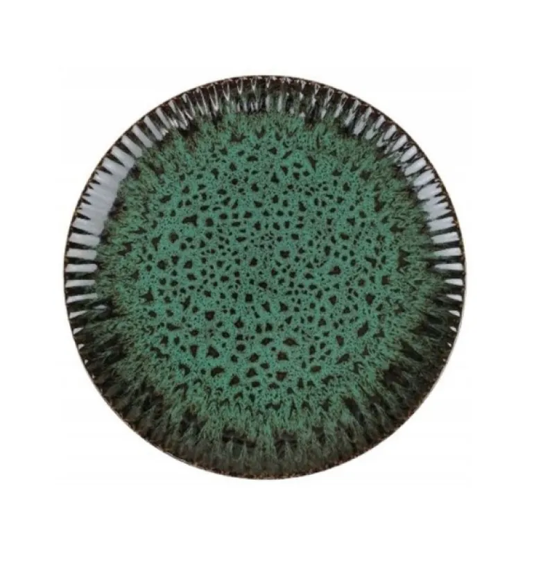 LUBIANA STONEWARE JADE ZIELONY / Talerz deserowy 20,5 cm / odcień zieleni