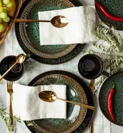 LUBIANA STONEWARE JADE ZIELONY OPK | Serwis obiadowy 24 elementy dla 8 osób | odcienie zieleni | ceramika