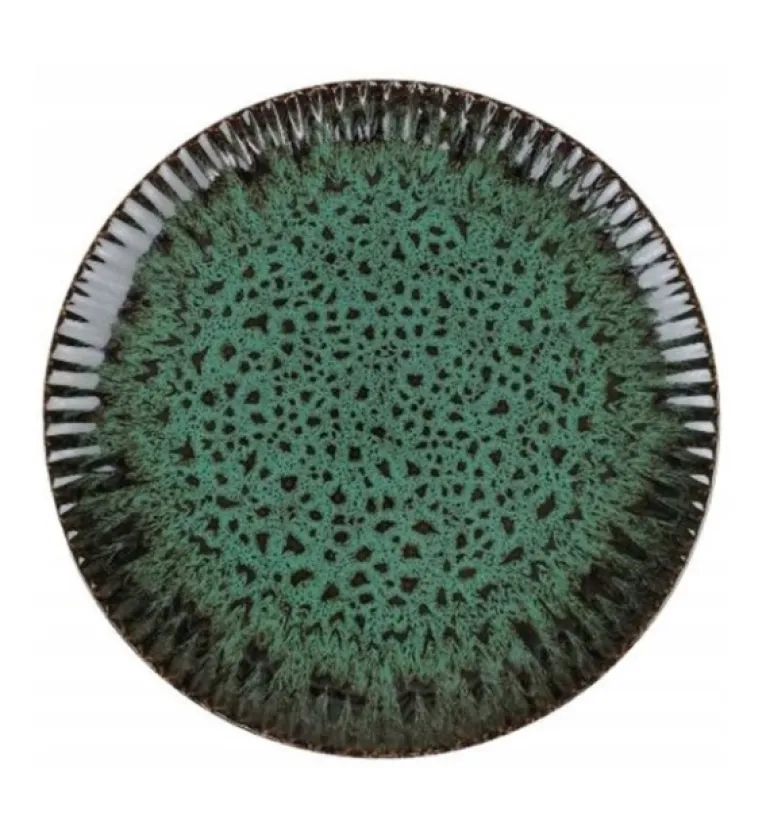 LUBIANA STONEWARE JADE ZIELONY / 6x Talerz obiadowy 27 cm / odcień zieleni