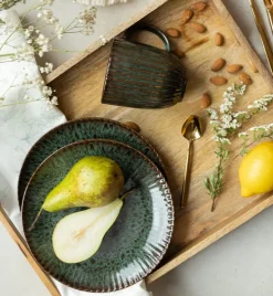 LUBIANA STONEWARE JADE ZIELONY / Talerz głęboki 22 cm / odcień zieleni