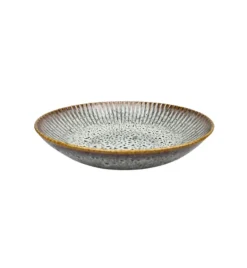LUBIANA STONEWARE | METEOR DESERT / Talerz głęboki 22 cm luz / odcień piaskowo - niebieski