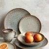 LUBIANA STONEWARE | METEOR DESERT / Talerz obiadowy 27 cm luz / odcień piaskowo - niebieski