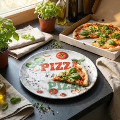 LUBIANA TINA Talerz do pizzy 33 cm | kolorowy nadruk
