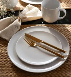 LUBIANA VANILLA Serwis obiadowo - kawowy 90 el dla 18 osób | biała porcelana