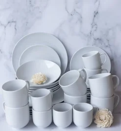 LUBIANA VANILLA Serwis obiadowo - kawowy 108 el dla 18 osób | biała porcelana