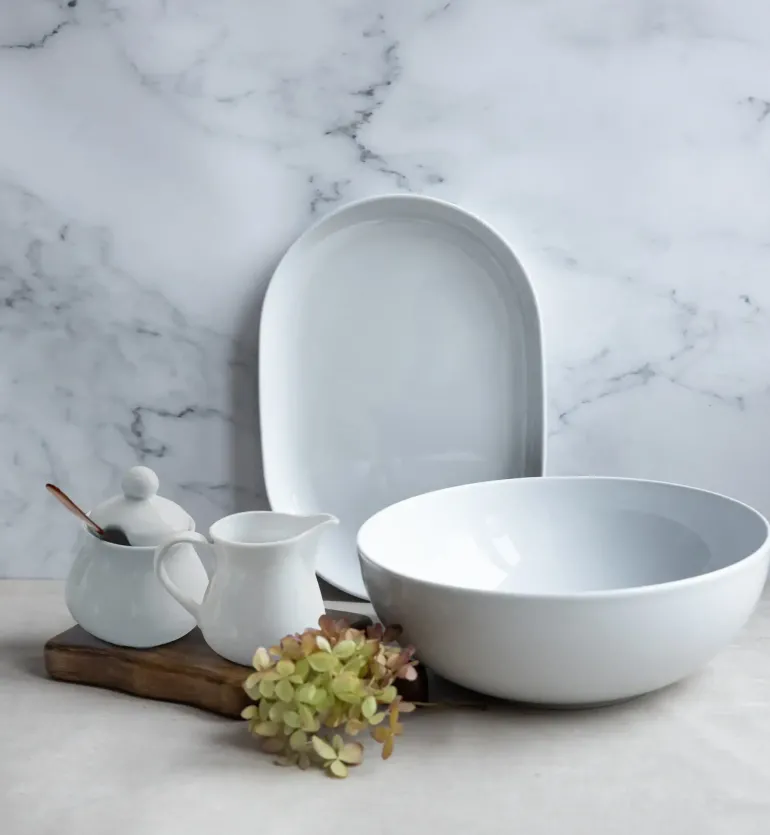 LUBIANA VANILLA Serwis obiadowy 40 el dla 12 osób | biała porcelana
