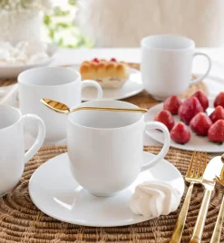 LUBIANA VANILLA Serwis obiadowo - kawowy 112 el dla 18 osób | biała porcelana