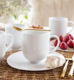 LUBIANA VANILLA Serwis obiadowo - kawowy 112 el dla 18 osób | biała porcelana