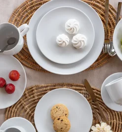 LUBIANA VANILLA Serwis obiadowo - kawowy 120 el dla 24 osób | biała porcelana