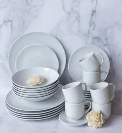 LUBIANA VANILLA Serwis obiadowo - kawowy 76 el dla 12 osób | biała porcelana