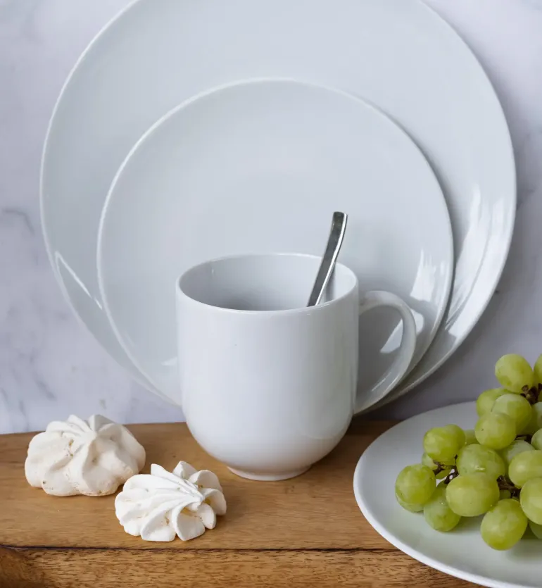 LUBIANA VANILLA Serwis obiadowo - kawowy 152 el dla 24 osób | biała porcelana