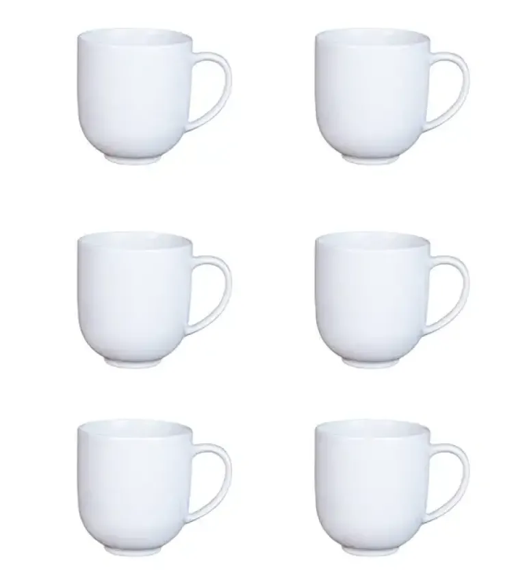 LUBIANA VANILLA 6x Kubek 550 ml | biały | porcelana luzem