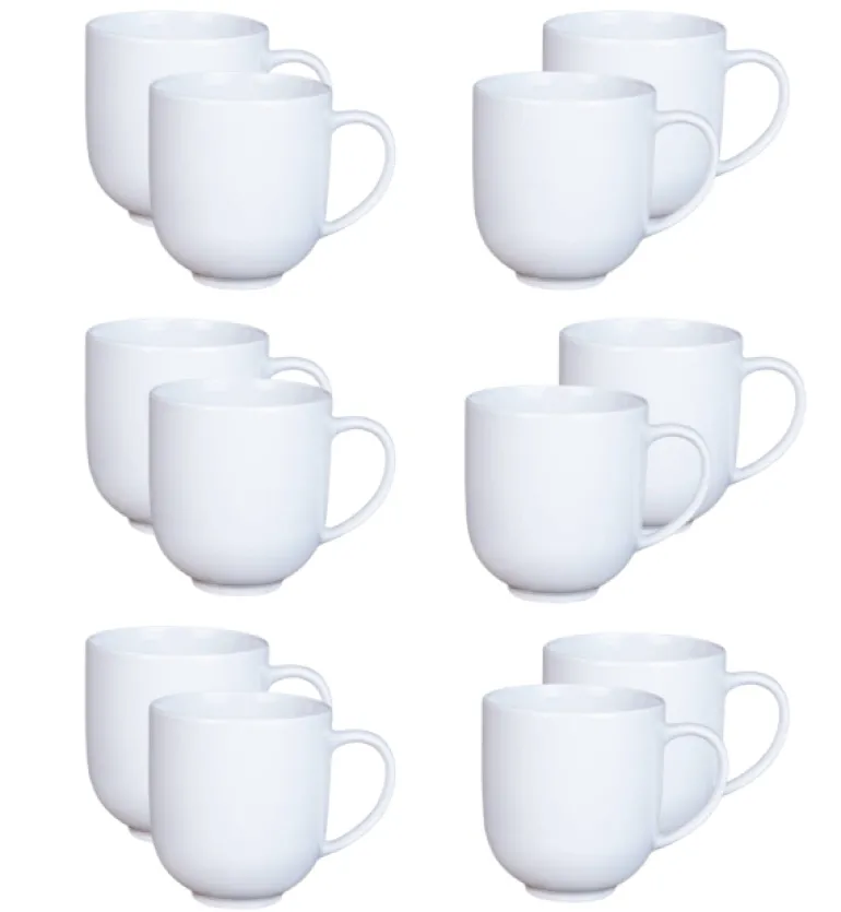 LUBIANA VANILLA 12x Kubek 550 ml | biały | porcelana luzem