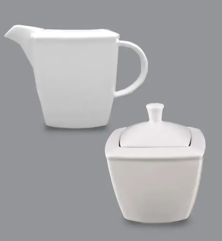 LUBIANA VICTORIA Komplet Mlecznik 150 ml + Cukiernica 300 ml z pokrywką / 3 el