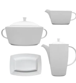 LUBIANA VICTORIA Komplet naczyń 1/4 | waza, imbryk, rawierka, sosjerka | porcelana