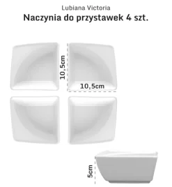 LUBIANA VICTORIA Naczynia do przystawek komplet / 4 sztuki