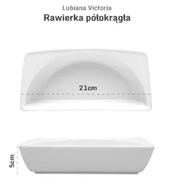 LUBIANA VICTORIA Rawierka półokrągła głęboka 21 cm