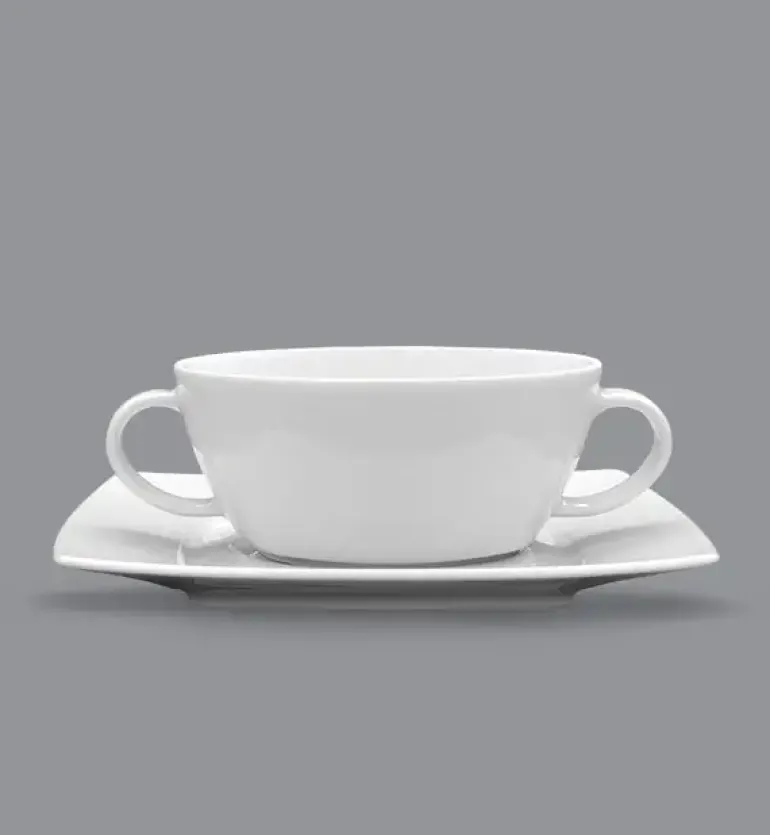 LUBIANA VICTORIA 6 x Bulionówka 300 ml + spodki / 12 el / porcelana