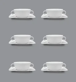 LUBIANA VICTORIA 6 x Bulionówka 300 ml + spodki / 12 el / porcelana