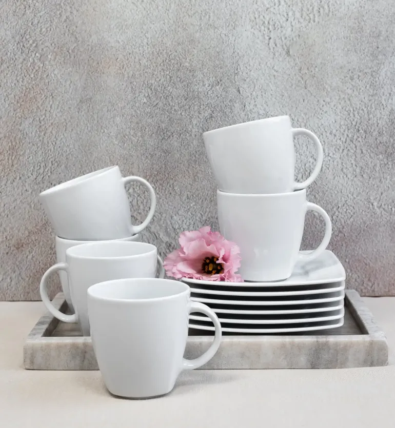 LUBIANA VICTORIA 6 x Filiżanka 200 ml + spodki / 12 el / porcelana