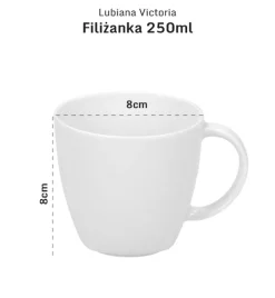 LUBIANA VICTORIA 12 x filiżanka 250 ml + spodki / 24 el / porcelana