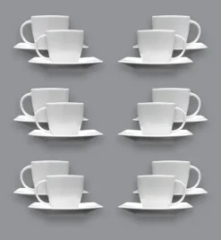 LUBIANA VICTORIA 12 x Filiżanka 200 ml + spodki / 24 el / porcelana
