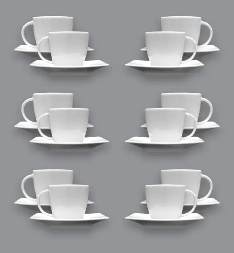 LUBIANA VICTORIA 12 x Filiżanka 200 ml + spodki / 24 el / porcelana