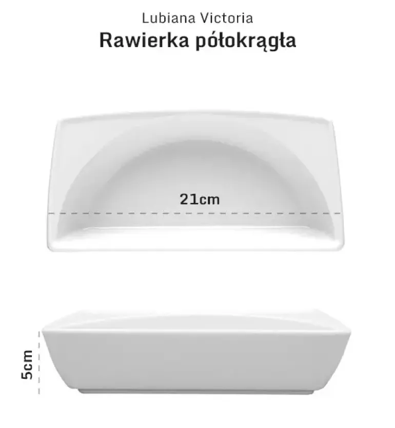 LUBIANA VICTORIA 30 x Rawierka półokrągła głęboka 21 cm