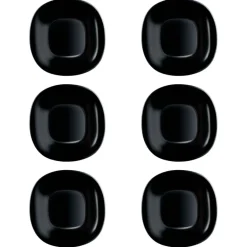 LUMINARC CARINE BLACK 6x Talerz deserowy 19 cm | szkło hartowane