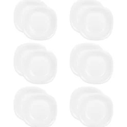 LUMINARC CARINE WHITE 12x Talerz głęboki 21 cm | szkło hartowane