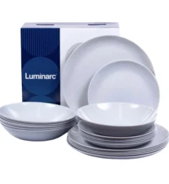 LUMINARC DIWALI GRANIT Komplet obiadowy 38 el dla 12 os / szkło hartowane | P2920