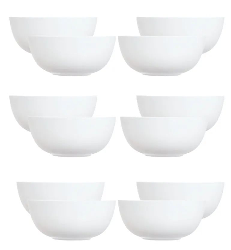 LUMINARC DIWALI WHITE Salaterka 21 cm - 12 SZT. | szkło hartowane | D7410