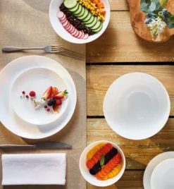 LUMINARC DIWALI WHITE Talerz płytki 25 cm | szkło hartowane | D6905