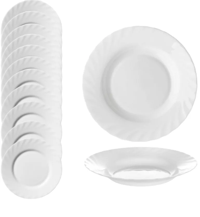 LUMINARC TRIANON 12 szt - Talerz głęboki 22,5 cm / szkło hartowane